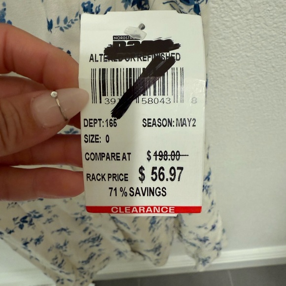 NWT Reformation White and Blue Floral Mini Dress - Picture 3 of 5